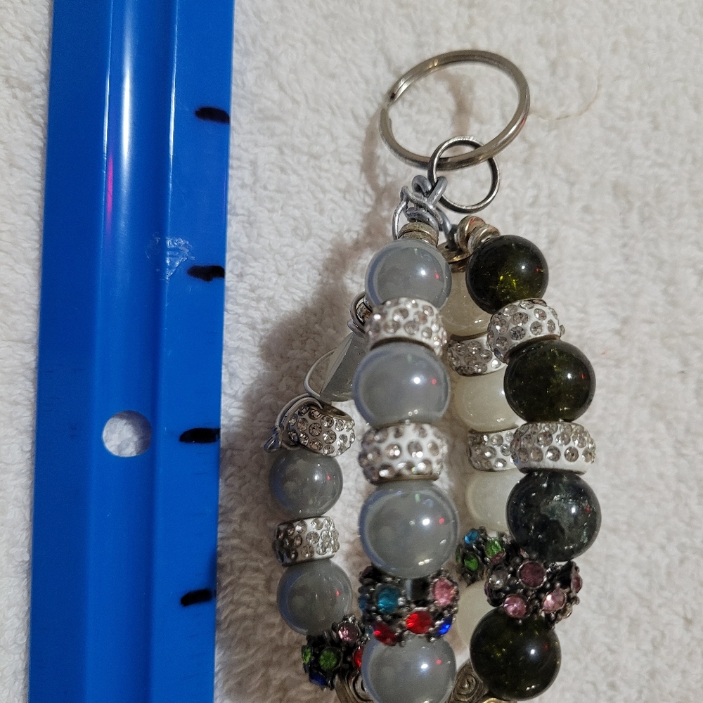 Elegant Silver and Multicolor Beaded Bracelet